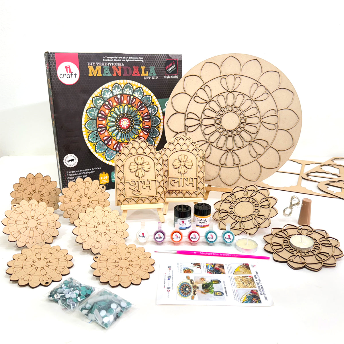 iCraft Traditional Mandala Art Kit - Diwali Painting Set iCraft