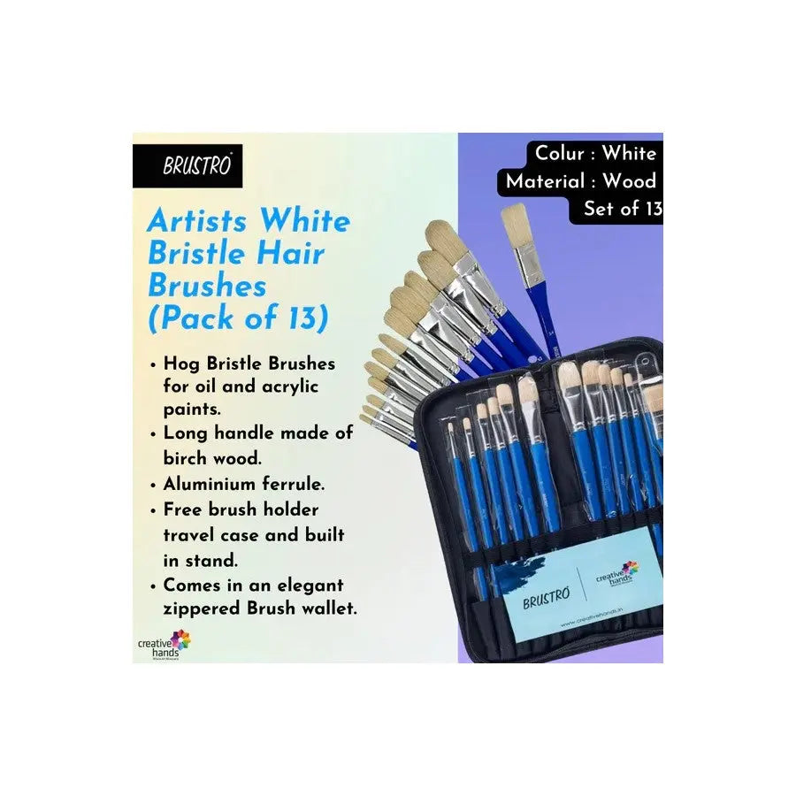 Brustro Artists Hog Hair Brush Set Of 13 Brustro