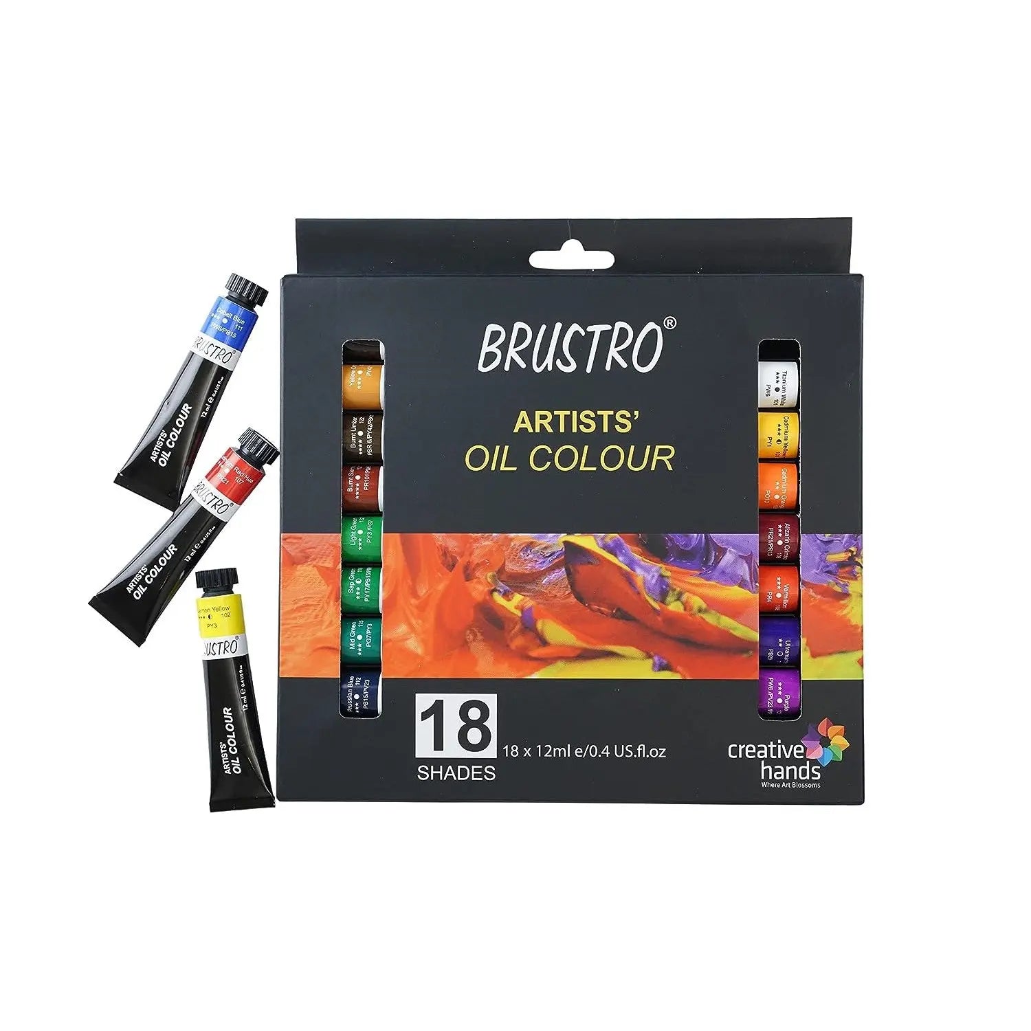 Brustro Artists Oil Colour Set Of 18 (12ml Tubes) Brustro