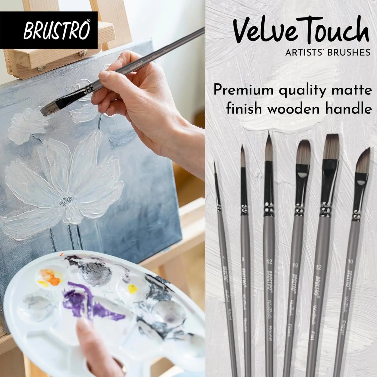 Brustro Velve Touch Artist Brush Set of 6 Brustro