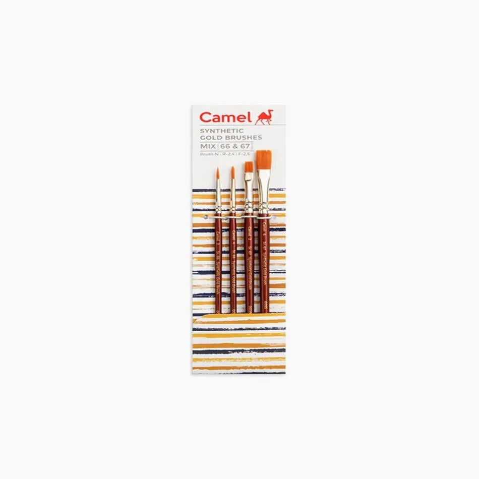 Camel Series 66 & 67 Synthetic Gold Mix Brush Set Camel