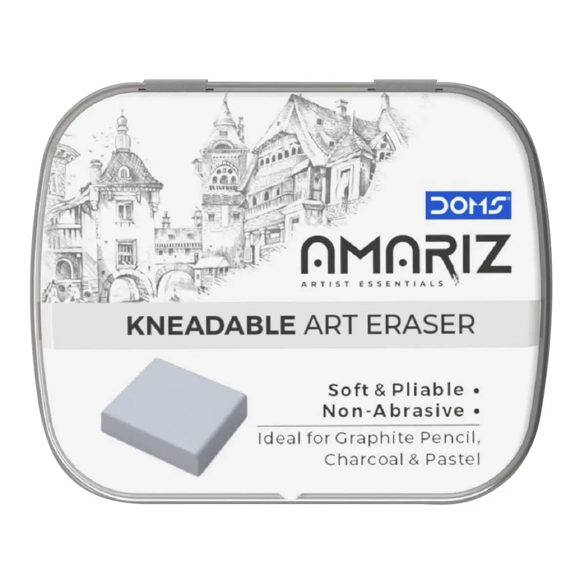 Doms Amriz Kneadable Art Eraser Soft & Pliable Ideal for Graphite Pencil, Charcoal & Pastel Doms
