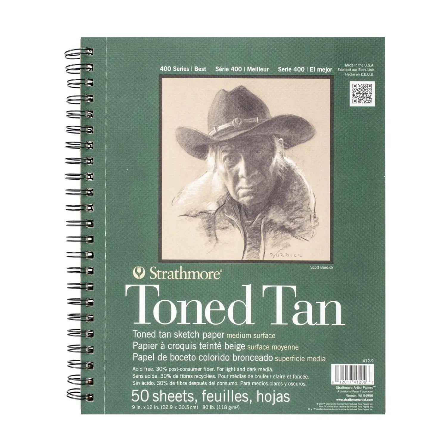 Strathmore Spiral Toned Tan Sketchpad 400 Series Strathmore