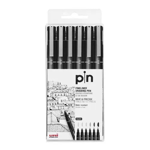 Uni-ball Sketching essentials 5 piece Uni-pin fineliner drawing pens, black  - uni-ball