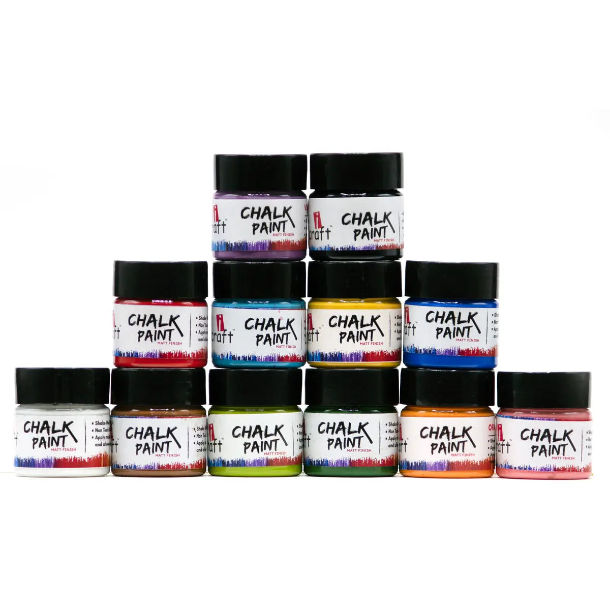 iCraft Starter Pack Chalk Paint, Home Decor Chalk Paint 20ml Set Of 12 Canvazo