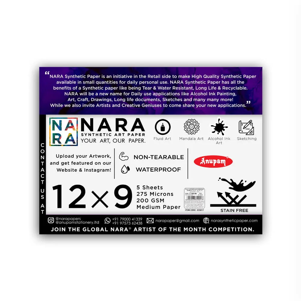 NARA Synthetic Art Paper Rolls  Best Paper For Alcohol Ink Painting