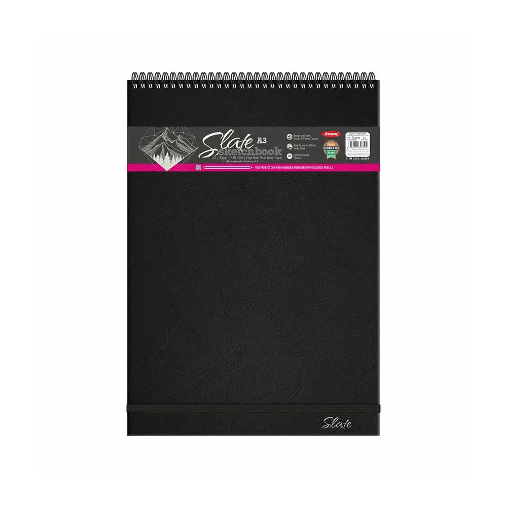 Anupam Sketcho Slate Black Paper Sketchbook Wireo Bound 180 GSM Anupam