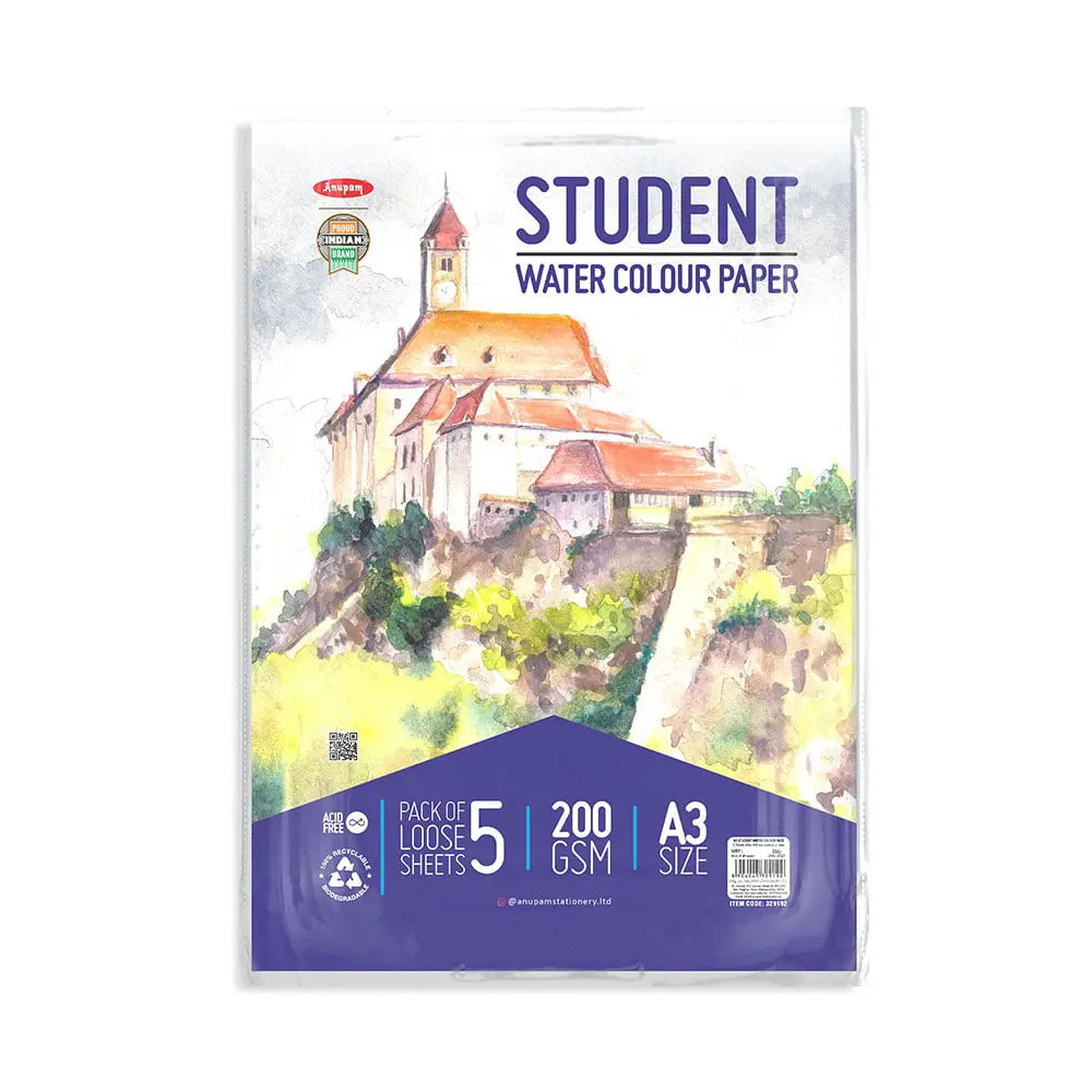 Anupam Student Water Colour Paper Loose Sheets 200 GSM Anupam