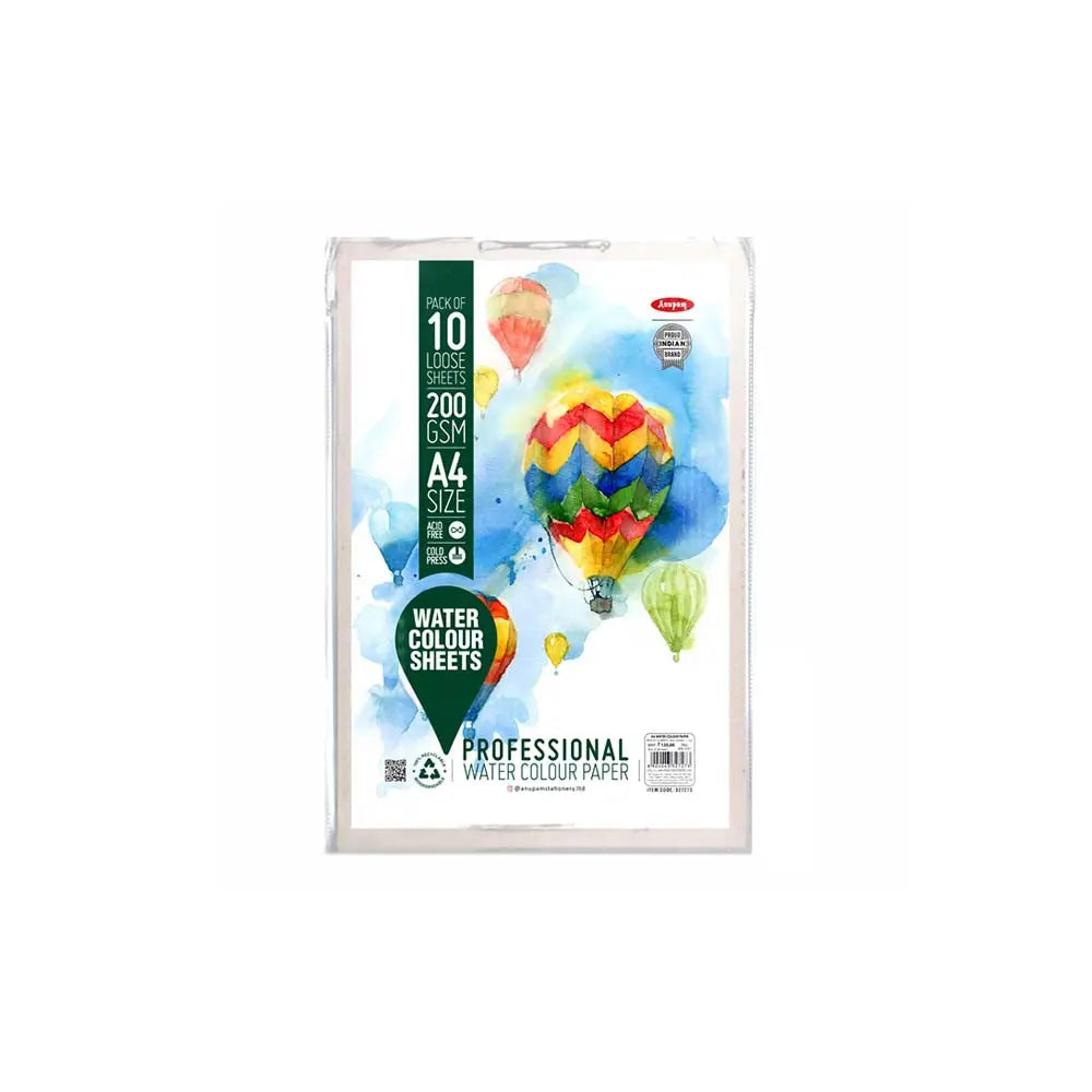 Anupam Watercolour Paper Loose Sheets 200 and 300 GSM Cold Pressed Anupam