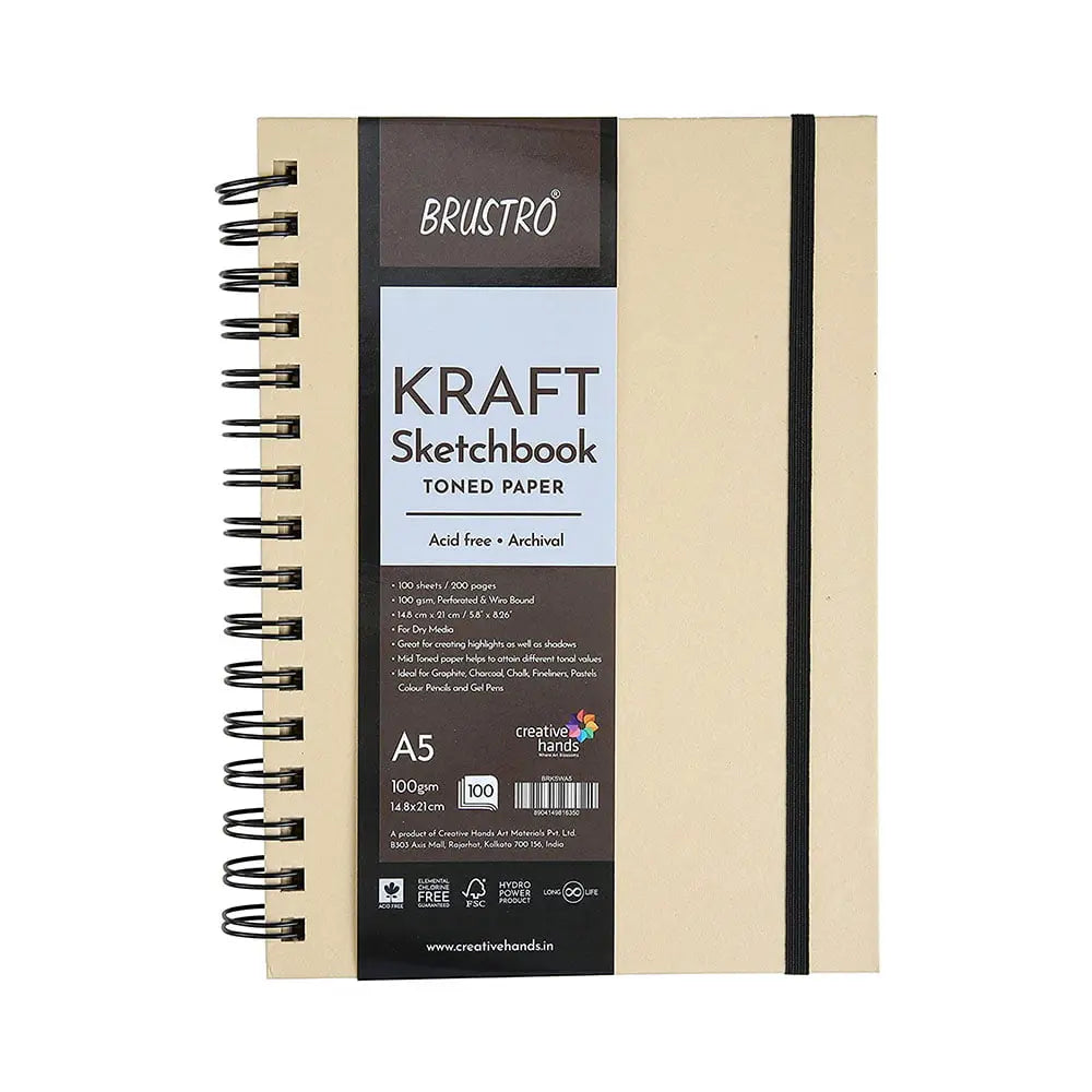 Brustro Kraft Sketchbook Toned Paper 100gsm Brustro