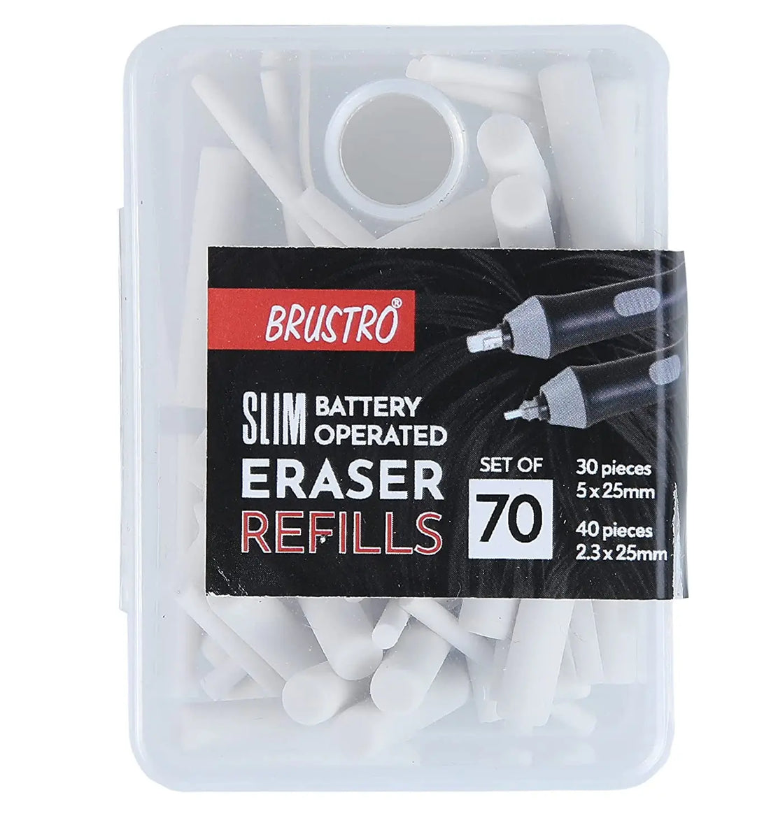 Brustro Slim Battery Operated Eraser Refills Set Canvazo