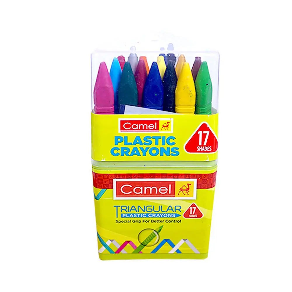 Camel Triangular Plastic Crayon Set Canvazo