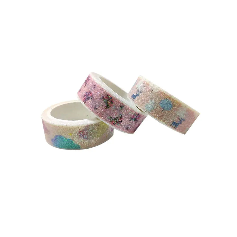 Canvazo Glitter Printed Washi Tapes Pack of 3 Canvazo