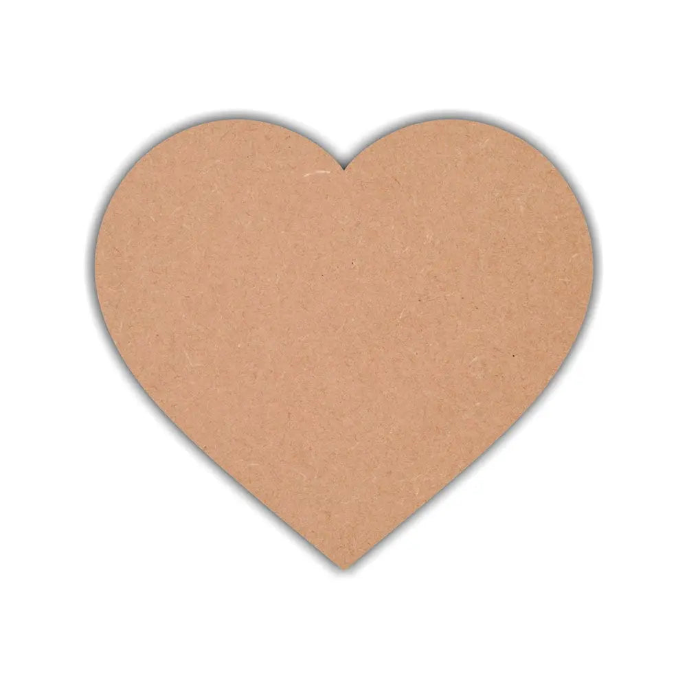 Canvazo MDF Cut Out Heart 4mm Thickness (Sizes in Inches) Canvazo