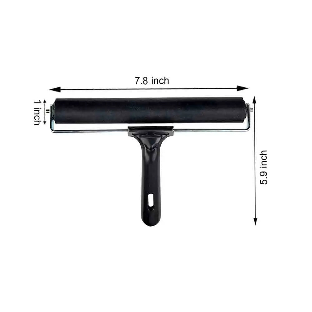 2 Piece Rubber Brayer Roller Set, 2.4 and 4 Inch Hard Rubber