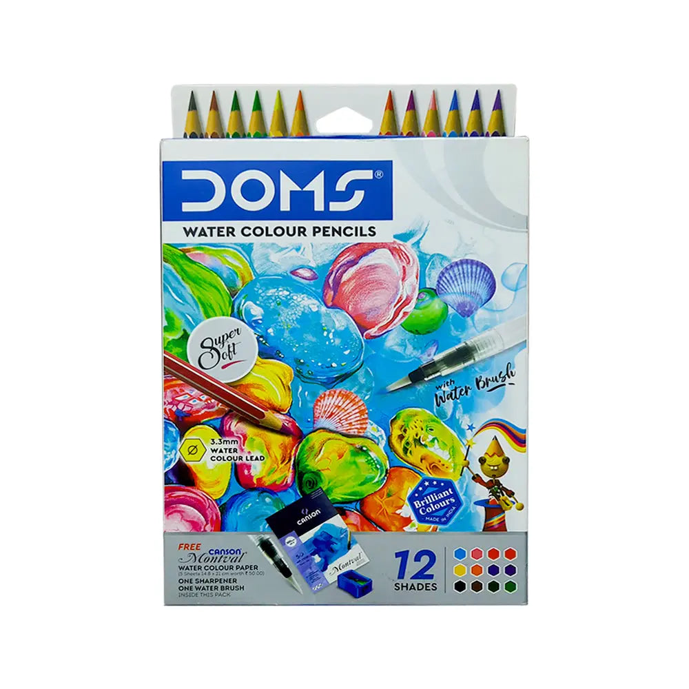 Doms Supersoft Water Colour Pencils Set Of 12 Doms