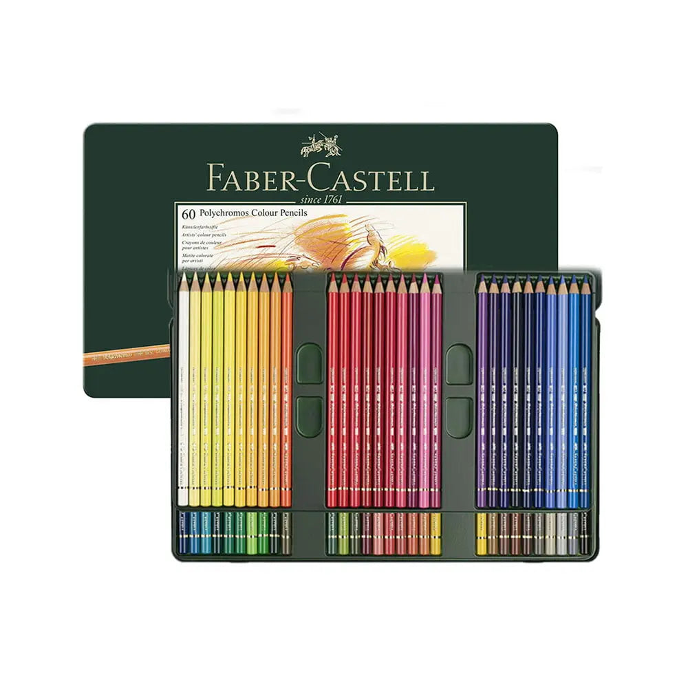 Faber-Castell Polychromos Coloured Pencils Set of 30 with Leather Pencil Roll