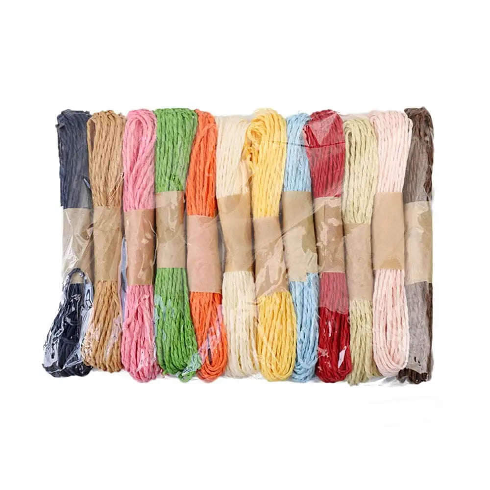 Jags Paper Rope Colour Small Plain (12 Assorted Colours) Jags