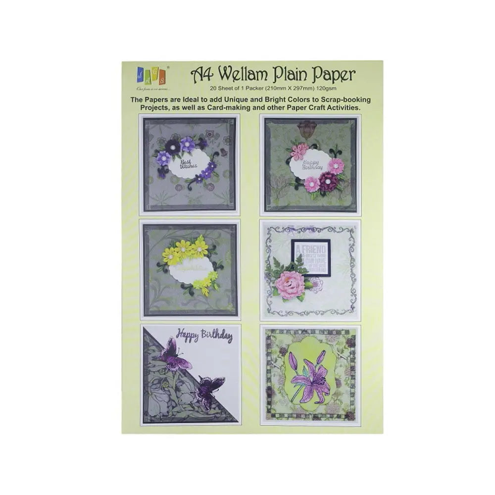 Jags Wellam Coloured Tracing Paper Plain A4 Size - Pack of 20 Sheets (Choose Colours) Jags