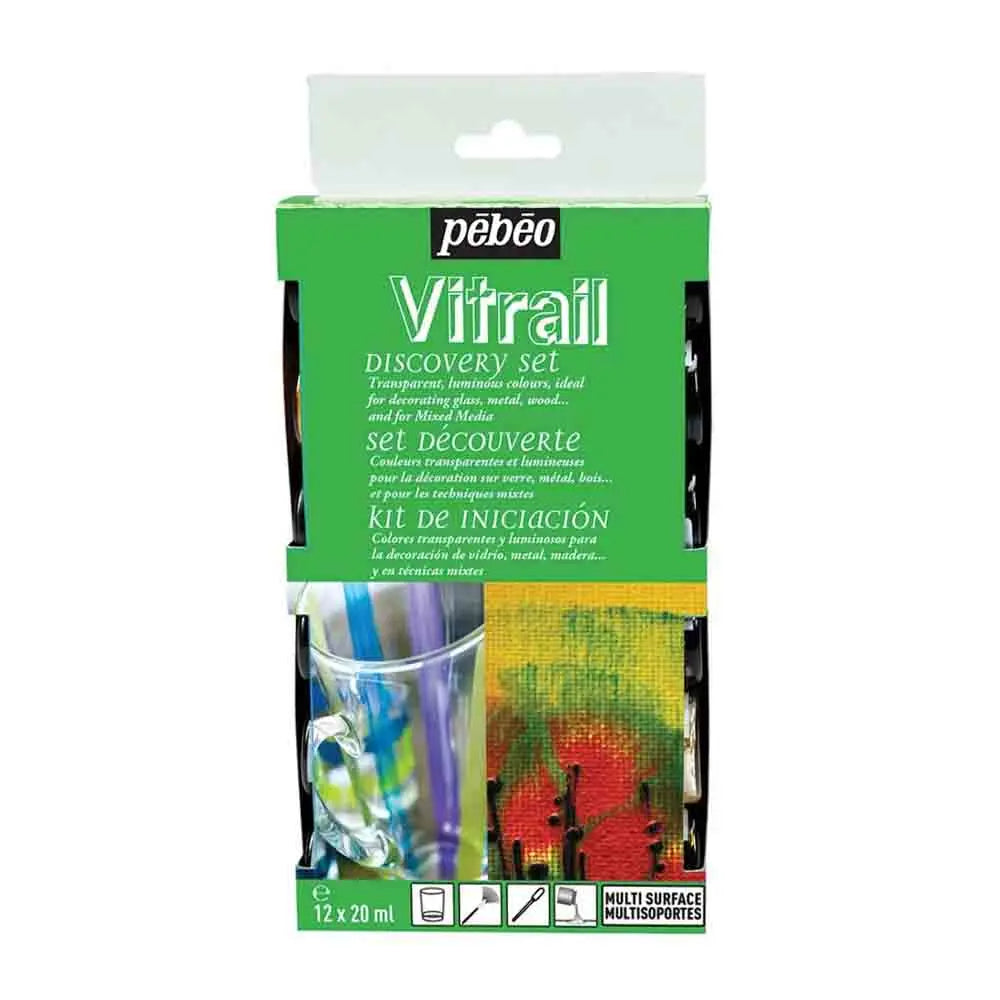 Pebeo Vitrail Glass Paint - 12 x 20 ml - Collection Set Pebeo