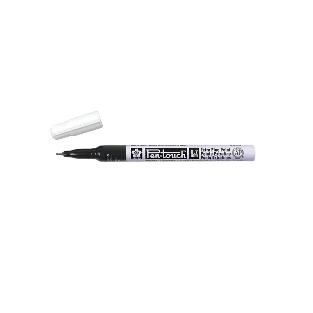  Sakura Pen-Touch paint marker 0.7 mm, permanent ink Extra fine  point white color, Pack of 4