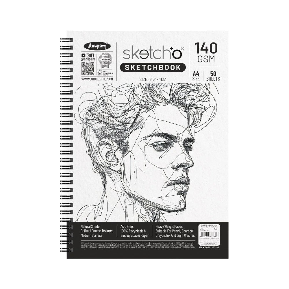 Anupam Earth Sketch Libro Da Disegno A6 – Copertina Rigida, 128 Pagine, Carta 140g/m²