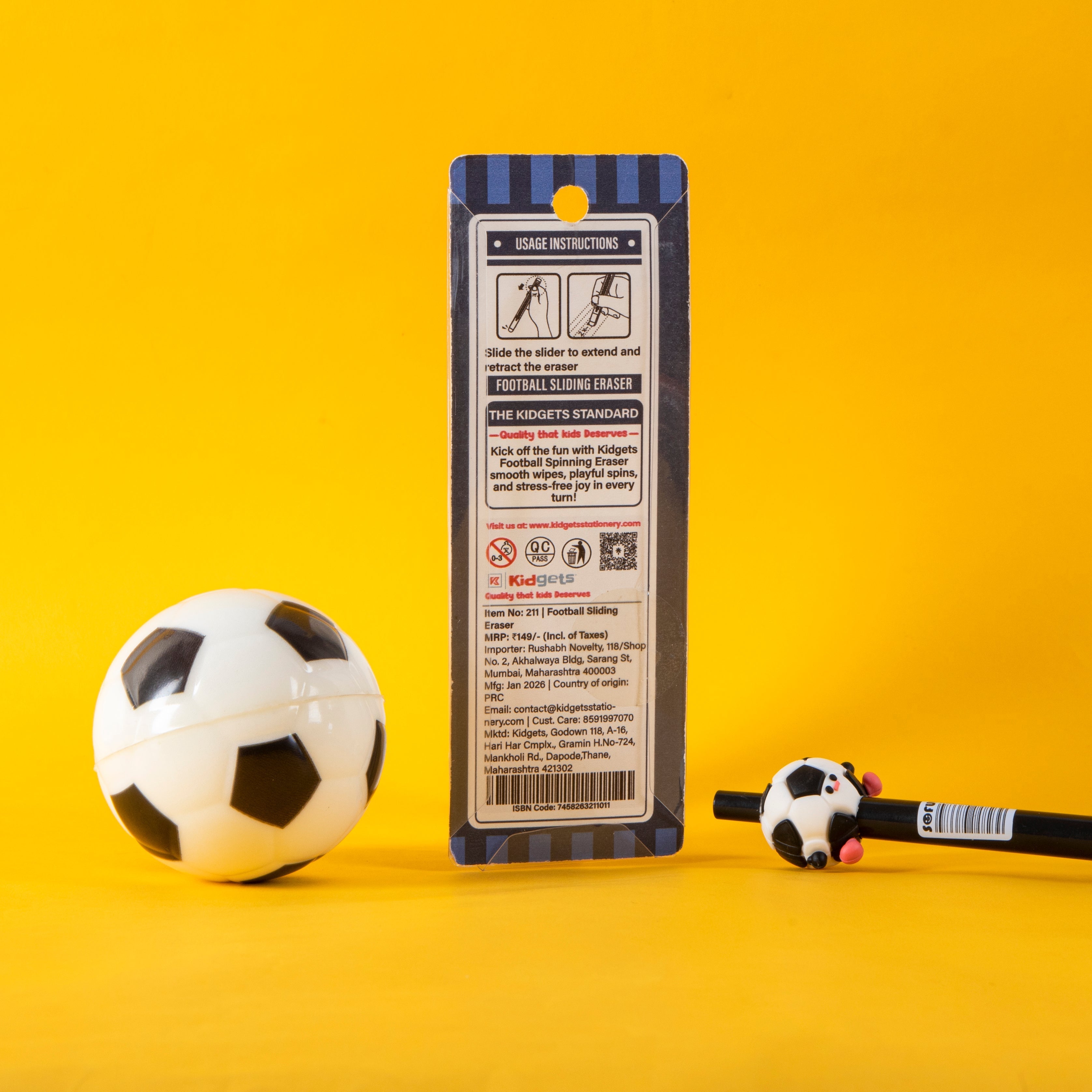 Kidgets 211 - Football Sliding Eraser Kidgets
