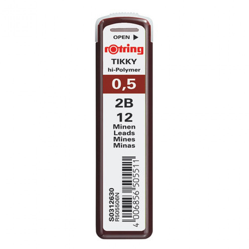 Rotring | Tikky | 0.5MM | 2B Replacement Leads | Pack of 10 Rotring