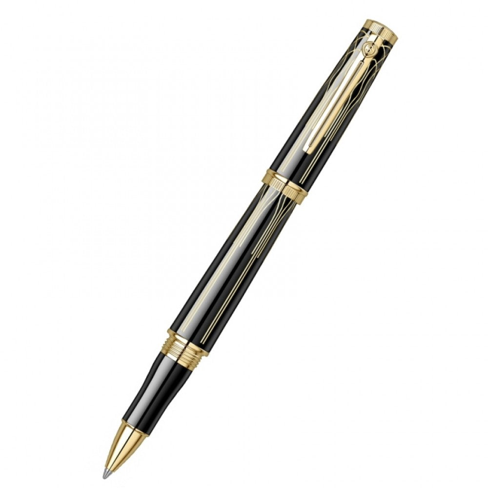 Scrikss | Heritage | Glossy Black | Roller ball Pen | 23k Gold Plated | 1.0mm Scrikss