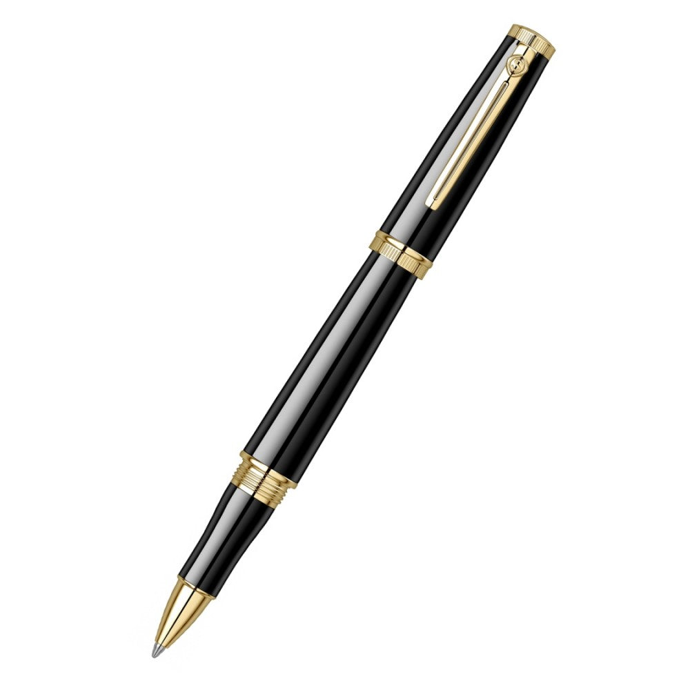 Scrikss | Heritage | Glossy Black | Roller Ball Pen | 23k Gold Plated | 1.0mm Point refill Scrikss