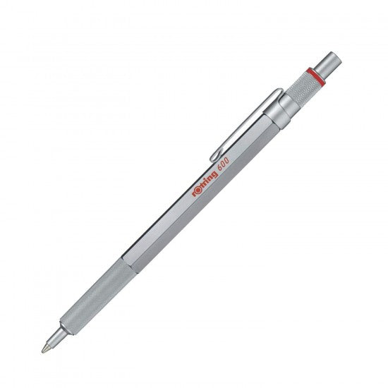Rotring | 600 Series | Silver 1.0mm Ball Pen | Metal Body | Non-Slip | Metal Knurled Grip Rotring
