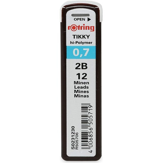 Rotring | Tikky | 0.7MM | 2B Replacement Leads | Pack of 10 Rotring