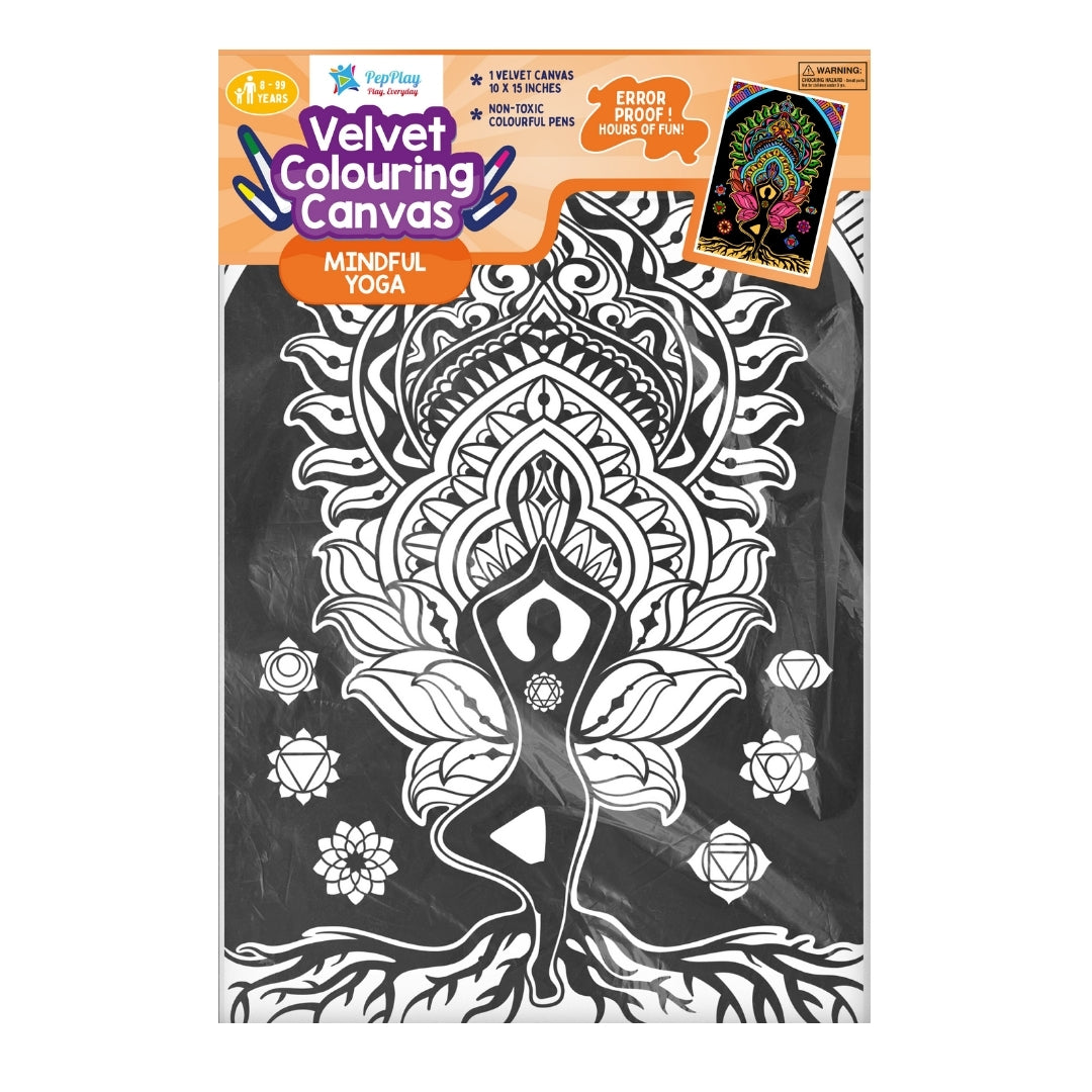 PepPlay Velvet Colouring Posters - Mindful Yoga | Creative Mindful Colouring | 8+ Years