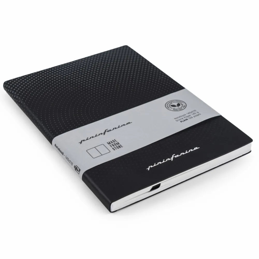 Pininfarina | Notebook | Stone Paper | Hard Cover | Ruled | Black Pininfarina