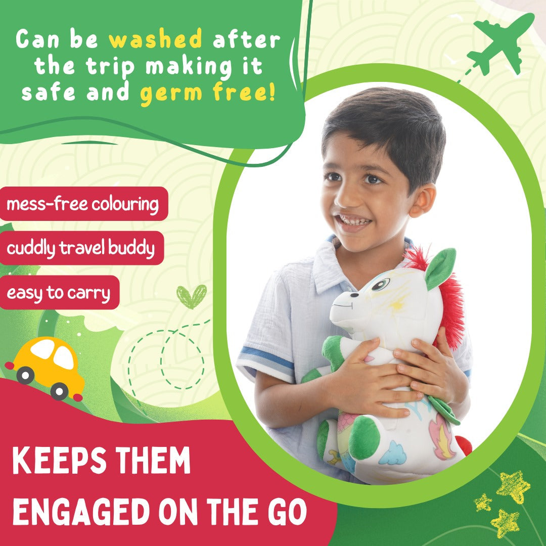 PepPlay Redoobles Doodle Dragon | Wash, Colour & Reuse Fun | 3+ Years