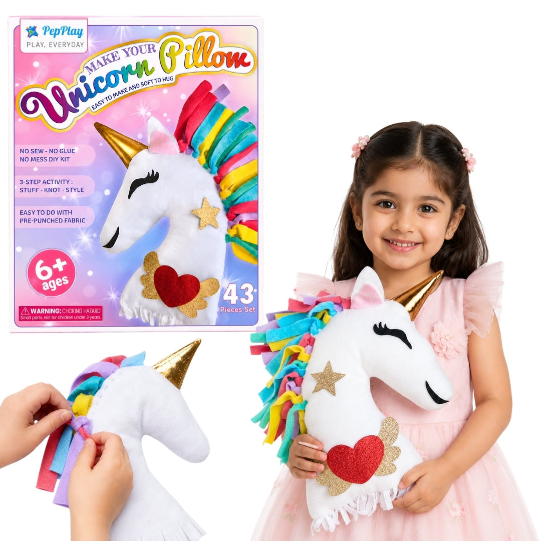 PepPlay Make Your Unicorn Pillow | No-Sew DIY Craft Fun | 6+ Years