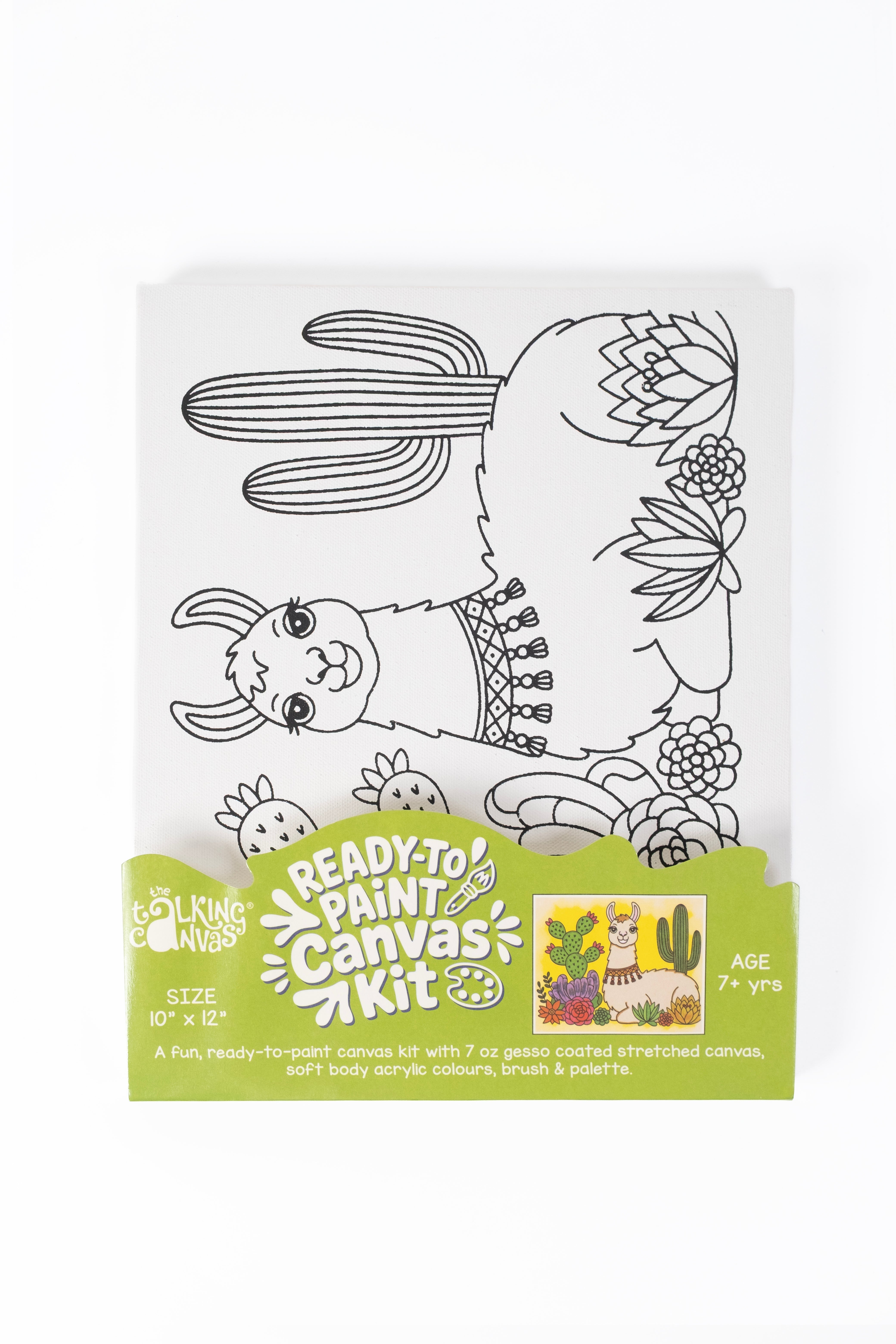 The Talking Canvas Stretch Canvas 10x12 Inch - Llama