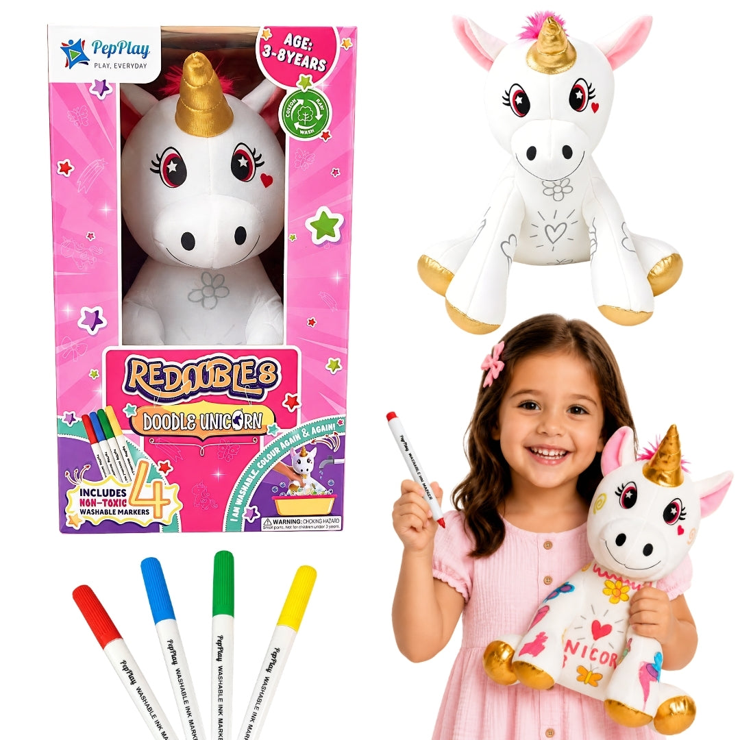 PepPlay Redoobles Doodle Unicorn | Wash, Colour & Reuse Fun | 3+ Years