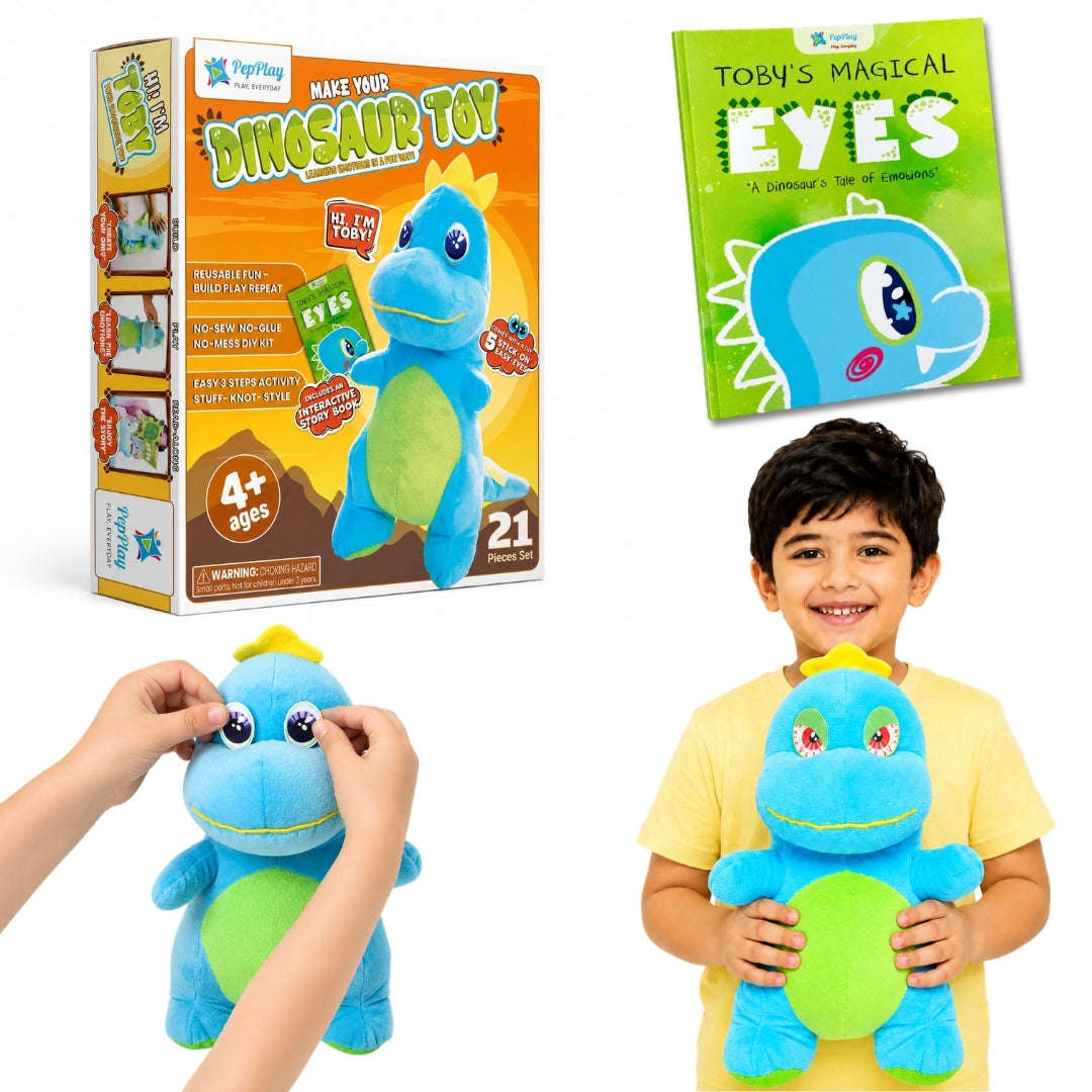 PepPlay Make Your Dinosaur Toy | No-Sew DIY Learning Toy | 4+ Years