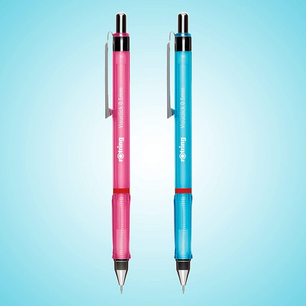 Rotring | Visuclick | Mechanical Pencil | 0.5 Mm | Pink And Blue | Pack Of 2 Rotring