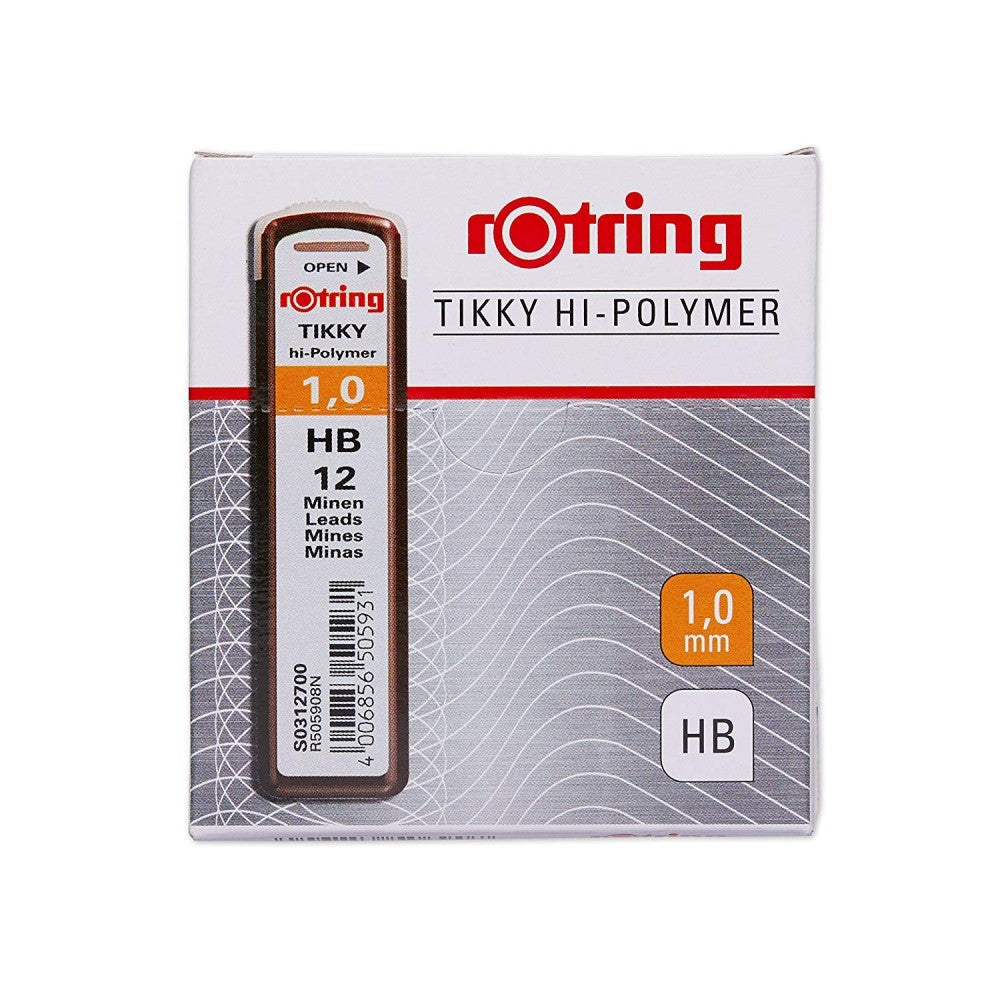 Rotring Replacement Leads for Tikky Mechanical Pencils - 1.0 MM Hard Black (HB) - Pack of 10 Rotring