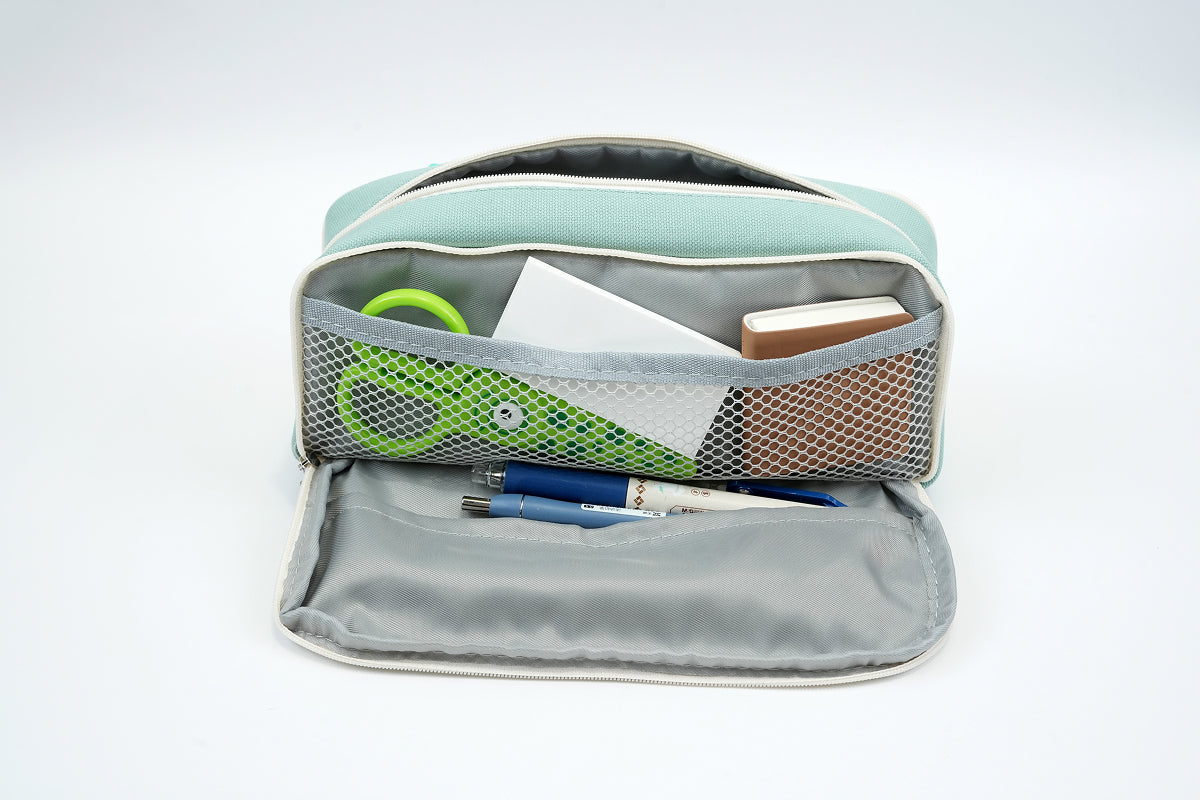 Tri-zip Organizer Pouch - Mint Green Kidgets