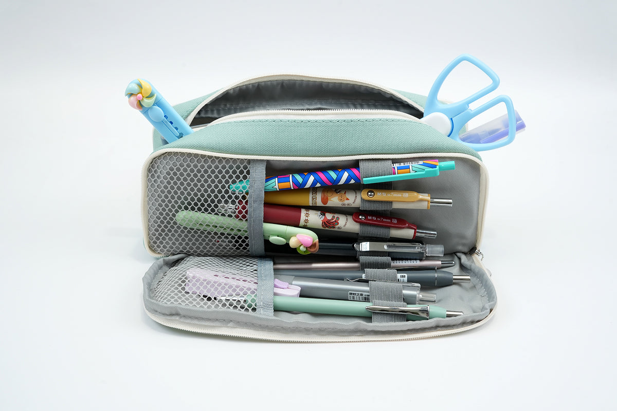 Tri-zip Organizer Pouch - Mint Green Kidgets