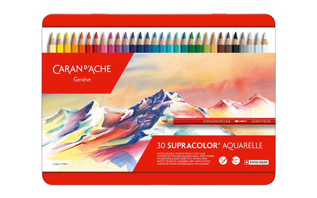 Caran D'Ache Supracolor Pencils Metal Box 30 Shades