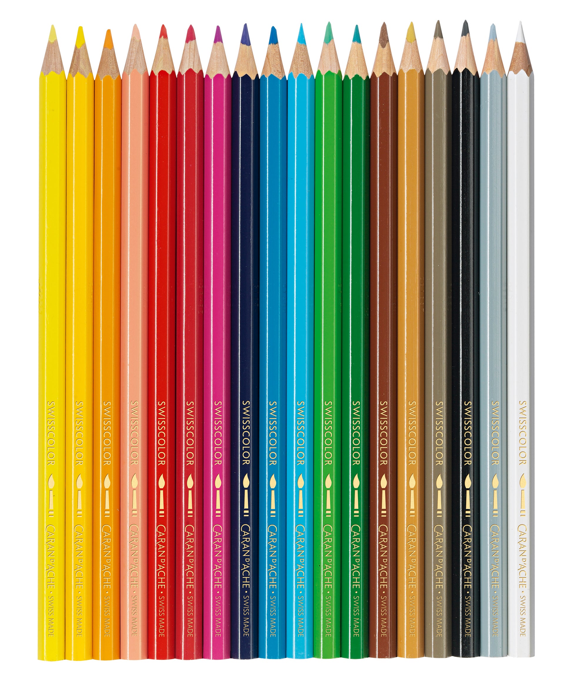 Caran D'Ache Water Soluble Pencils Cardboard 18 Shades