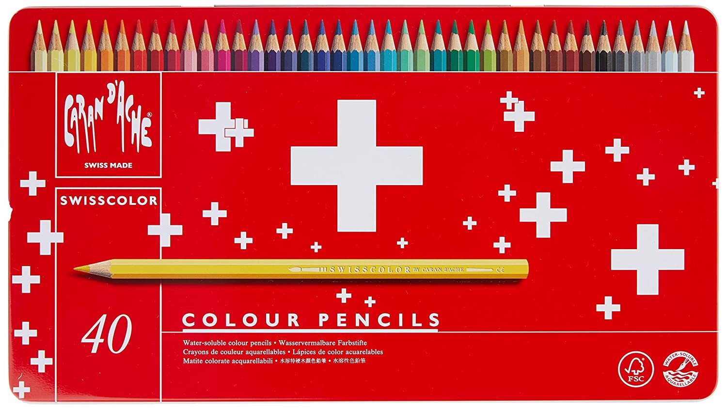 Caran D'Ache Swisscolor Watercolor Pencils 40 Shades