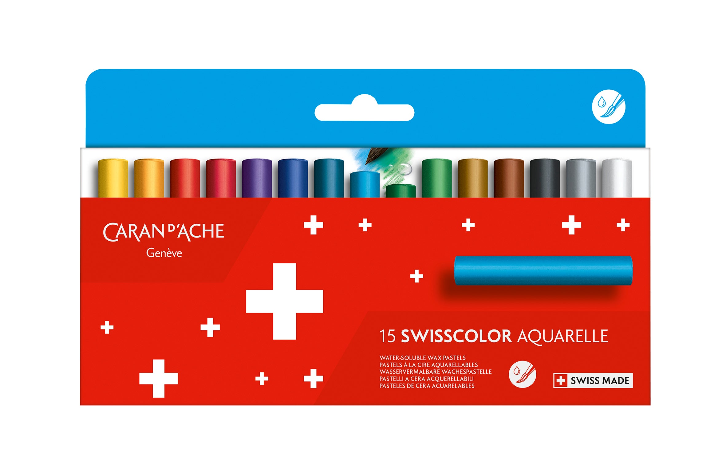 Caran D'Ache Swisscolor Watersoluble Wax Pastel 15 Shade