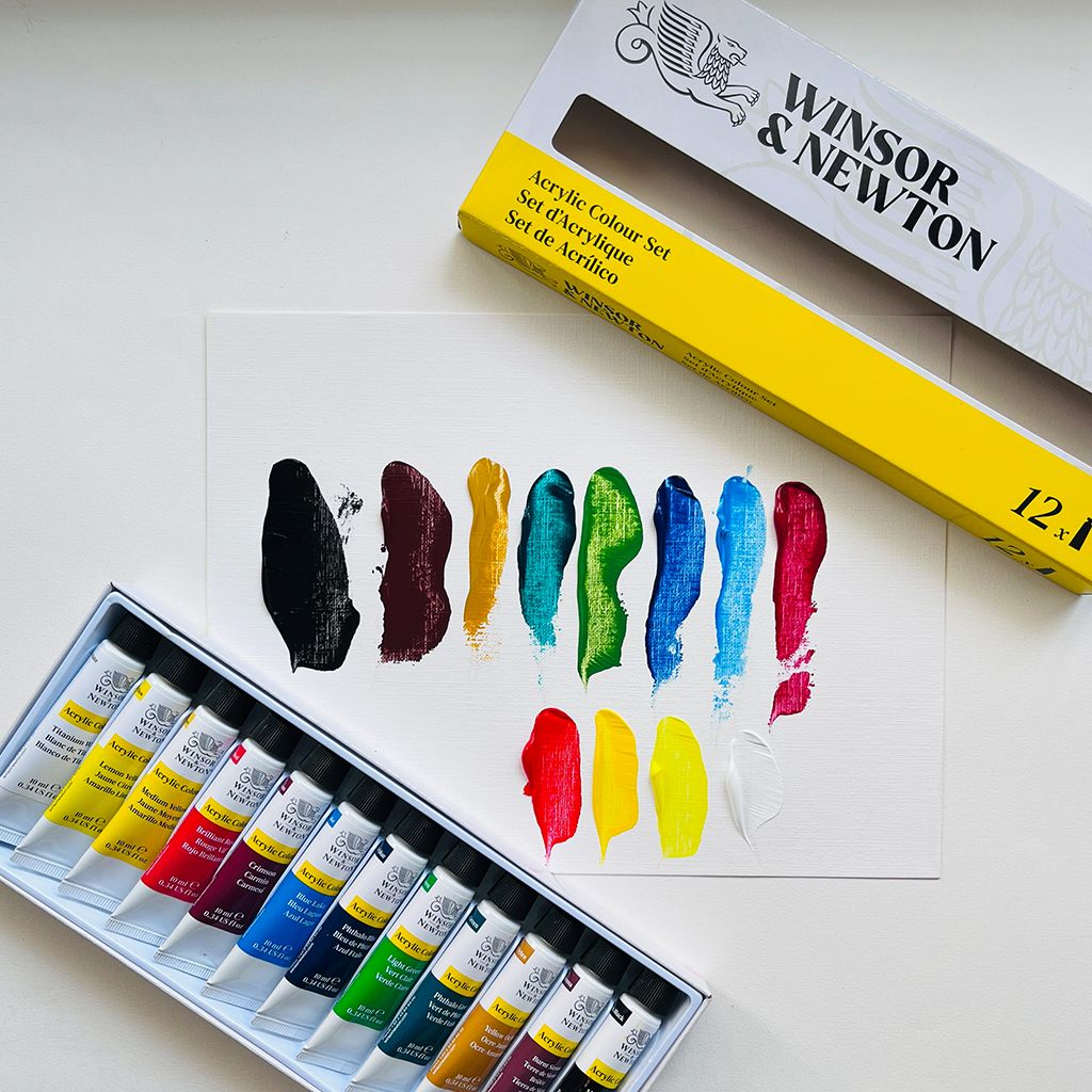Winsor & Newton Introductory Set of 12 - Watercolour, Acrylic or Oil