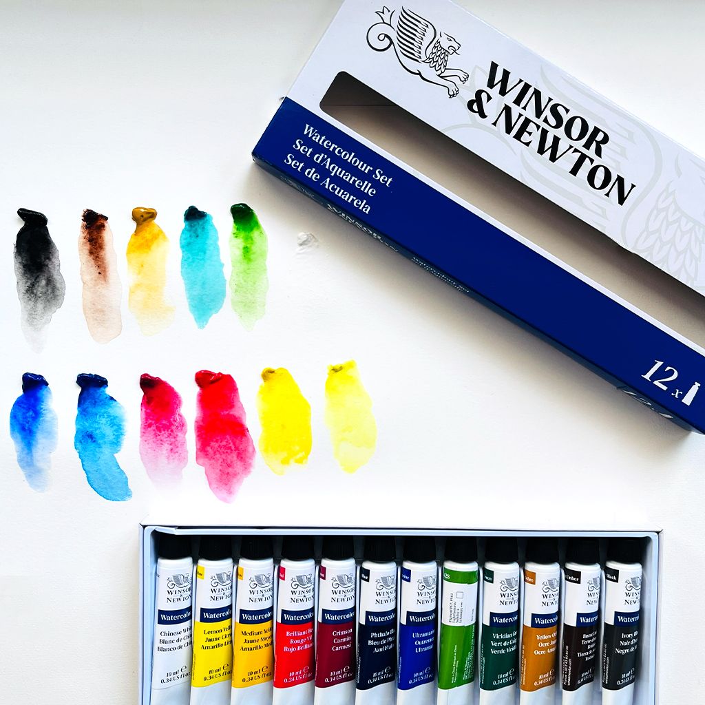 Winsor & Newton Introductory Set of 12 - Watercolour, Acrylic or Oil