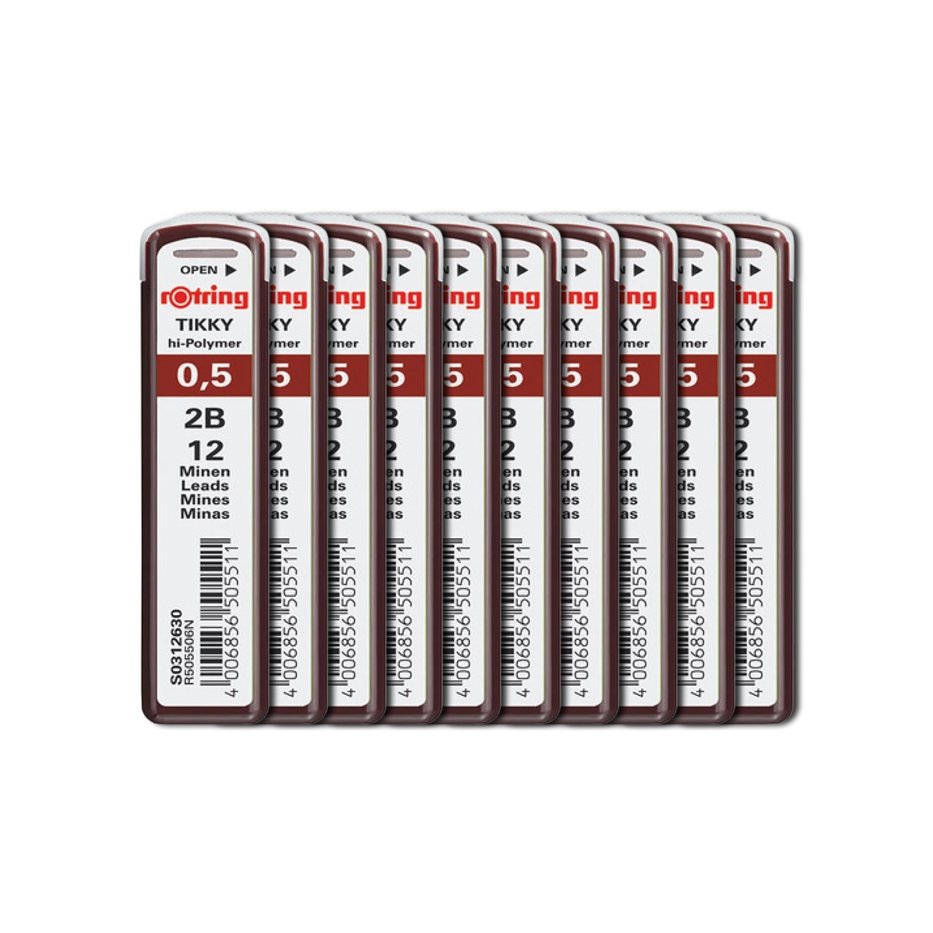 Rotring | Tikky | 0.5MM | 2B Replacement Leads | Pack of 10 Rotring